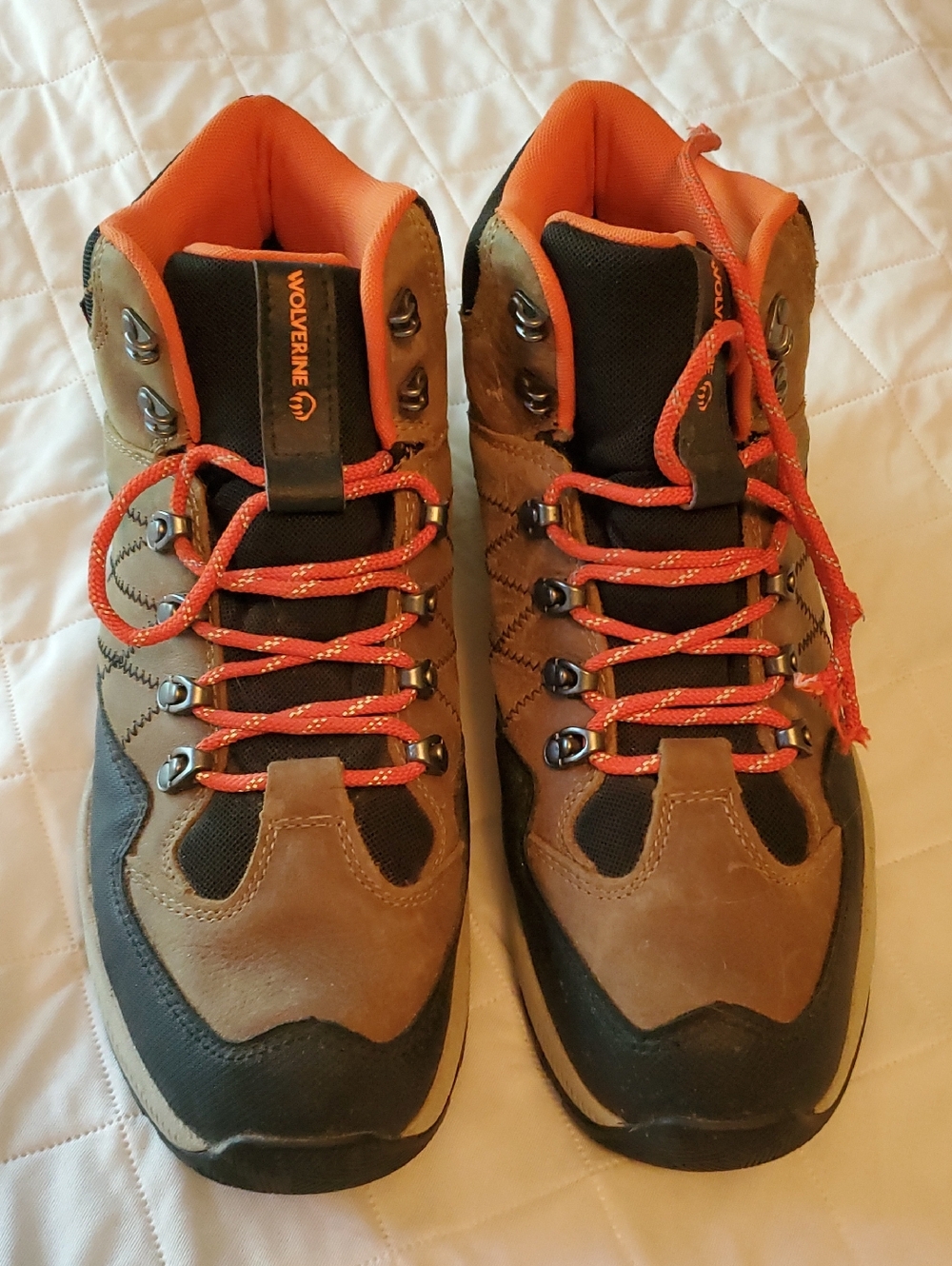 Wolverine Brown and Orange Men's Hiking Boots
